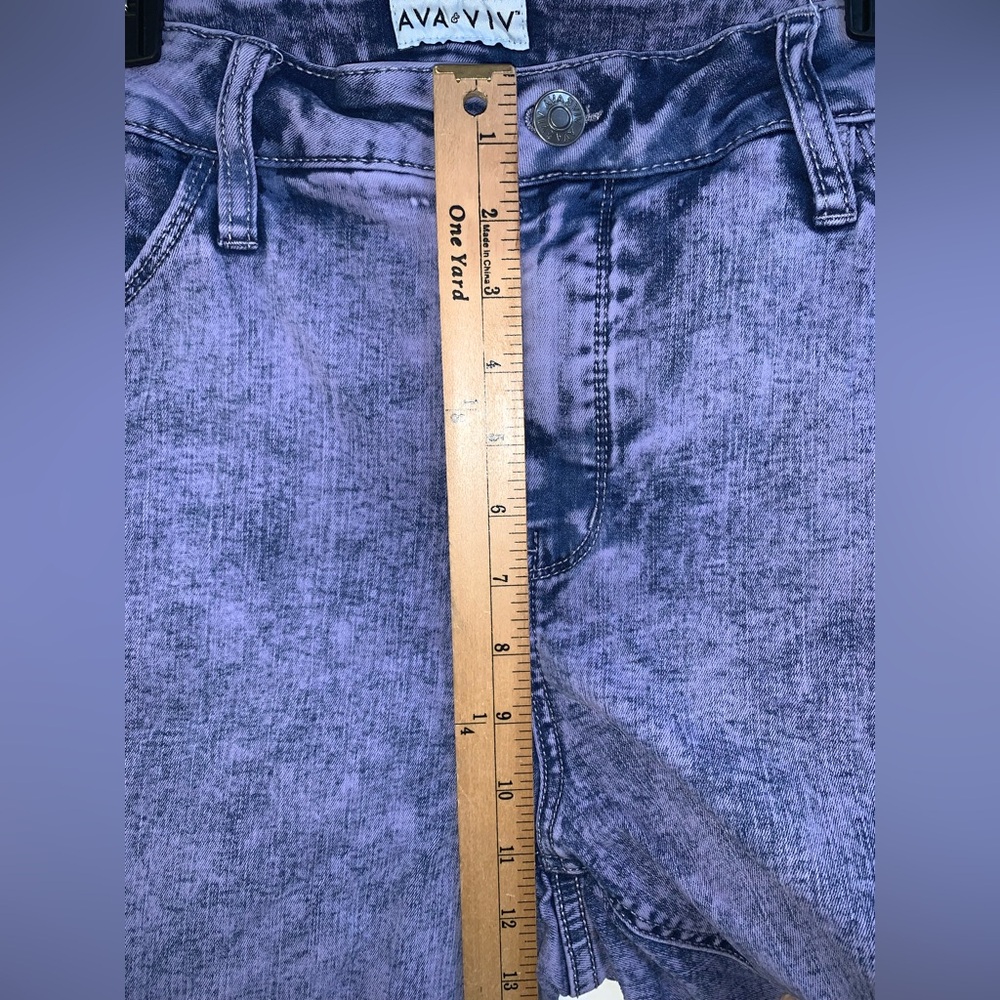 Ava & Viv High Rise Skinny acid wash violet Jeans Grungy Goth - Picture 6 of 8